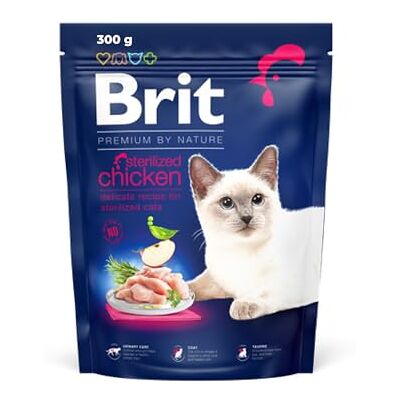 Brit Premium Nourriture sèche pour chats stérilisés Poulet 300 g Aliment complet au poulet pour chats stérilisés : soutient les voies urinaires, l'équilibre du pH, la digestion, le poids Brit Premium Nourriture sèche pour chats stérilisés Poulet 300 g Aliment complet au poulet pour chats stérilisés : soutient les voies urinaires, l'équilibre du pH, la digestion, le poids