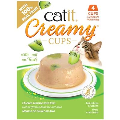 Catit Creamy Cups Pour Chats, Poulet Au Kiwi, 4 X 25 G Catit Creamy Cups Pour Chats, Poulet Au Kiwi, 4 X 25 G