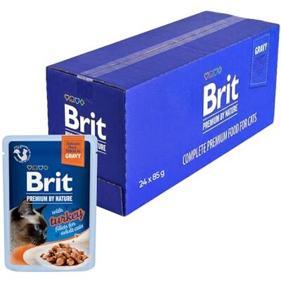 Brit Nourriture humide de qualité supérieure pour chats, filets délicats en sauce avec dinde Nourriture pour chat riche en protéines 24 x 85 g Brit Nourriture humide de qualité supérieure pour chats, filets délicats en sauce avec dinde Nourriture pour chat riche en protéines 24 x 85 g