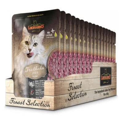 Leonardo Chat Pur en Dinde 16 x 85 g Enveloppes Leonardo Chat Pur en Dinde 16 x 85 g Enveloppes