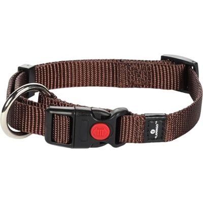 FLAMINGO Materiel Collier pour Chien Ziggi Brun S 30-45cm 15mm Réglable en continu avec décharge de Traction Boucle à clic avec verrou de sécurité FLAMINGO Materiel Collier pour Chien Ziggi Brun S 30-45cm 15mm Réglable en continu avec décharge de Traction Boucle à clic avec verrou de sécurité