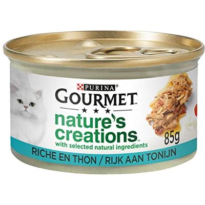 Gourmet Nature's Creations Nourriture pour chat Nourriture humide avec thon, tomate et riz 24 x 85 g (24 boîtes ; 2,04 kg) Gourmet Nature's Creations Nourriture pour chat Nourriture humide avec thon, tomate et riz 24 x 85 g (24 boîtes ; 2,04 kg)