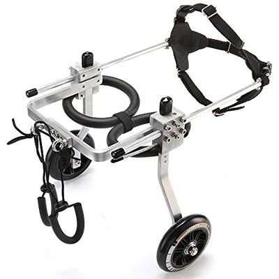 NEDOES Fauteuil roulant pour chien, fauteuil roulant pour chien, cadre de marche réglable en acier inoxydable pour pattes arrière, chariot de rééducation pour animaux handicapés (X) NEDOES Fauteuil roulant pour chien, fauteuil roulant pour chien, cadre de marche réglable en acier inoxydable pour pattes arrière, chariot de rééducation pour animaux handicapés (X)