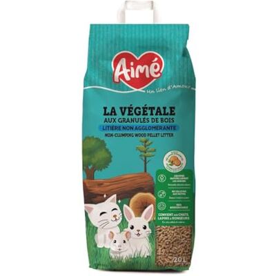 Aimé Litière Petits Animaux et Chat PROP'Nature 20L, Litière Super Absorbante Granulés de Bois Chat, Lapin, Cochon d'Inde, Hamster, Souris, Cobaye, Jusqu'à 12 Semaines d'Utilisation Aimé Litière Petits Animaux et Chat PROP'Nature 20L, Litière Super Absorbante Granulés de Bois Chat, Lapin, Cochon d'Inde, Hamster, Souris, Cobaye, Jusqu'à 12 Semaines d'Utilisation