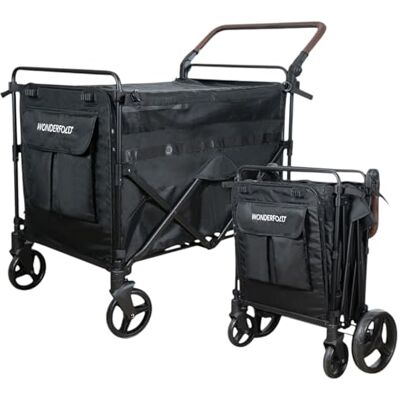 WONDERFOLD PXL Poussette pour animaux de compagnie – Poussette pour chats et chiens avec harnais, dessus en maille avec fenêtre optionnelle et guidon réglable, noir de jais WONDERFOLD PXL Poussette pour animaux de compagnie – Poussette pour chats et chiens avec harnais, dessus en maille avec fenêtre optionnelle et guidon réglable, noir de jais