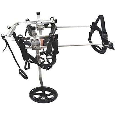 CGCSYZ Chariot de chien en acier inoxydable pour fauteuil roulant pour animaux de compagnie, pieds arrière réglables pour fauteuil roulant pour chien aides à la marche pour le vieillissement, handicapés CGCSYZ Chariot de chien en acier inoxydable pour fauteuil roulant pour animaux de compagnie, pieds arrière réglables pour fauteuil roulant pour chien aides à la marche pour le vieillissement, handicapés