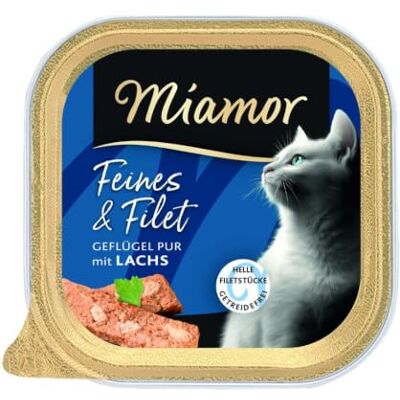 Miamor Feines & Filet Nourriture humide pour chats adultes avec morceaux de filet clairs. Nourriture complémentaire faible en graisse dans le bol sans additifs artificiels 16 x 100 g de volaille Miamor Feines & Filet Nourriture humide pour chats adultes avec morceaux de filet clairs. Nourriture complémentaire faible en graisse dans le bol sans additifs artificiels 16 x 100 g de volaille
