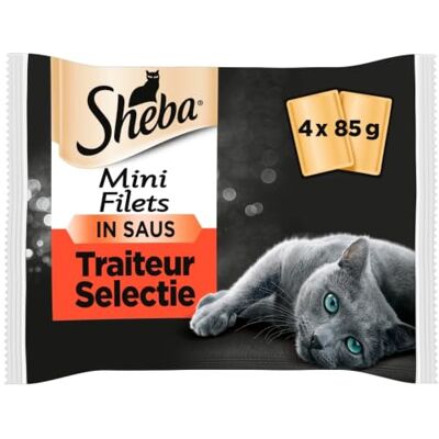 Sheba ® Mini Filets en sauce Sélection du Boucher sachets fraîcheur pour chat adulte 4 variétés 4x85g Sheba ® Mini Filets en sauce Sélection du Boucher sachets fraîcheur pour chat adulte 4 variétés 4x85g