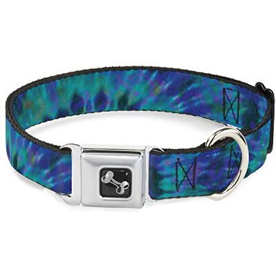 Buckle-Down Buckle Down 15–66 cm Tie Dye Vert/Bleu/Violet Collier de Chien en Forme d'os, Large Buckle-Down Buckle Down 15–66 cm Tie Dye Vert/Bleu/Violet Collier de Chien en Forme d'os, Large