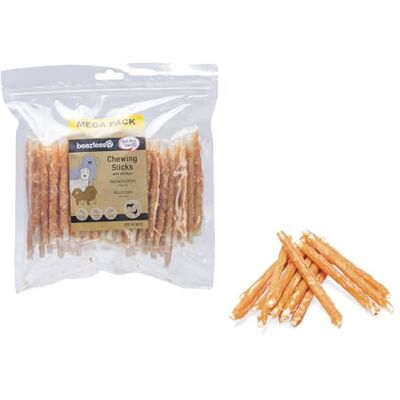 Beeztees Lot de 100 bâtonnets à mâcher pour chien avec poulet 12,5 cm Beeztees Lot de 100 bâtonnets à mâcher pour chien avec poulet 12,5 cm