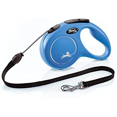 FLEXI Laisse rétractable classique pour chien (cordon), 4,9 m, taille M, bleu FLEXI Laisse rétractable classique pour chien (cordon), 4,9 m, taille M, bleu
