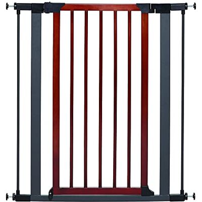 MidWest Homes for Pets Barrière en acier avec cadre en graphite texturé et porte décorative en bois, 73,66 à 99,06 cm, bois décoratif, 2939SG-WD MidWest Homes for Pets Barrière en acier avec cadre en graphite texturé et porte décorative en bois, 73,66 à 99,06 cm, bois décoratif, 2939SG-WD
