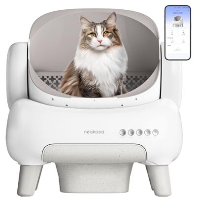 Neakasa M1 Lite Litière autonettoyante pour chat avec design ouvert sur le dessus, capacité XXL, contrôle par application, sûr, nettoyage immédiat, sans odeur et hygiénique, pour les grands chats et Neakasa M1 Lite Litière autonettoyante pour chat avec design ouvert sur le dessus, capacité XXL, contrôle par application, sûr, nettoyage immédiat, sans odeur et hygiénique, pour les grands chats et