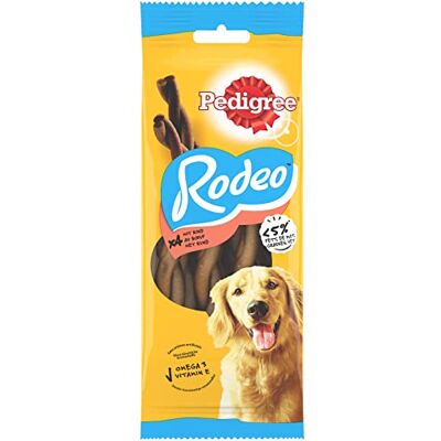 Pedigree Rodéo Friandises torsadées au bœuf pour Chien Adulte, 80 récompenses (20 sachets de 4 sticks) Pedigree Rodéo Friandises torsadées au bœuf pour Chien Adulte, 80 récompenses (20 sachets de 4 sticks)
