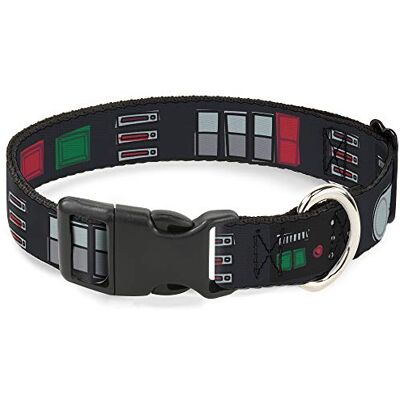 Buckle-Down Collier pour chien en plastique Star Wars Dark Vador avec ceinture utilitaire 3 noirs gris rouges de 28 à 43 cm de large Buckle-Down Collier pour chien en plastique Star Wars Dark Vador avec ceinture utilitaire 3 noirs gris rouges de 28 à 43 cm de large