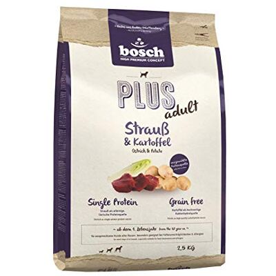 Bosch HPC PLUS Autruche et pomme de terre Croquettes pour chiens adultes de toutes races mono-protéine sans céréales 1 x 2,5 kg Bosch HPC PLUS Autruche et pomme de terre Croquettes pour chiens adultes de toutes races mono-protéine sans céréales 1 x 2,5 kg