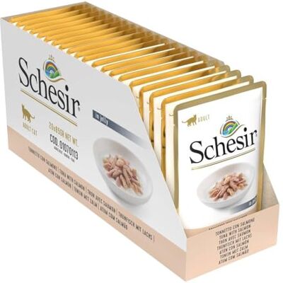Schesir Cat Jelly Lot de 20 sachets de 85 g de thon au saumon Schesir Cat Jelly Lot de 20 sachets de 85 g de thon au saumon