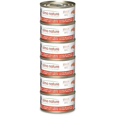 Nourriture humide pour chats Almo Nature en Gelée - Saumon & Carottes - 24 x 70g Nourriture humide pour chats Almo Nature en Gelée - Saumon & Carottes - 24 x 70g