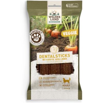 Wildes Land Veggie Dental Sticks with Carrot, Apple & Mint 180g Wildes Land Veggie Dental Sticks with Carrot, Apple & Mint 180g