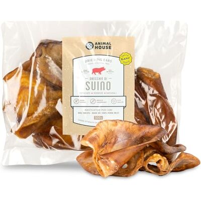 Animal House Friandise Chien BARF Naturelle – Oreilles de Porc Séchées, Snack Séché Riche en Protéines (500 g, OREILLES DE PORC) Animal House Friandise Chien BARF Naturelle – Oreilles de Porc Séchées, Snack Séché Riche en Protéines (500 g, OREILLES DE PORC)