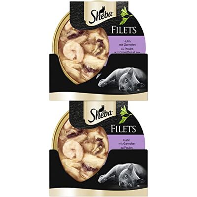 Sheba Filets Nourriture humide pour chat dans une coquille Poulet avec crevettes (16 x 60 g), 60 g (lot de 16) Sheba Filets Nourriture humide pour chat dans une coquille Poulet avec crevettes (16 x 60 g), 60 g (lot de 16)