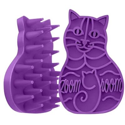 KONG Cat ZoomGroom Brosse de toilettage et de massage en caoutchouc souple pour chat KONG Cat ZoomGroom Brosse de toilettage et de massage en caoutchouc souple pour chat