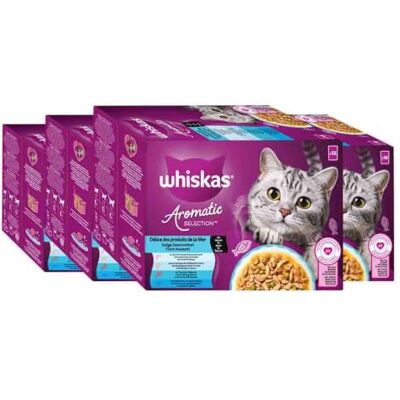 whiskas Aromatic Selection Sachets fraîcheur Délice des Produits de la Mer en Sauce pour Chat Adulte 4 variétés 4x12x85g whiskas Aromatic Selection Sachets fraîcheur Délice des Produits de la Mer en Sauce pour Chat Adulte 4 variétés 4x12x85g