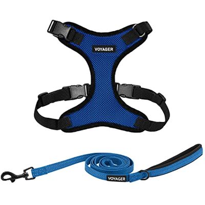 Best Pet Supplies Voyager Step-in Lock Ensemble harnais pour chien avec laisse réfléchissante avec poignée en néoprène 1,5 m – Convient aux chiots/chats de petite, moyenne et grande taille – Bleu Best Pet Supplies Voyager Step-in Lock Ensemble harnais pour chien avec laisse réfléchissante avec poignée en néoprène 1,5 m – Convient aux chiots/chats de petite, moyenne et grande taille – Bleu