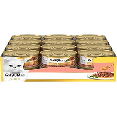 Gourmet Gold Nourriture pour Chats Saumon - Adulte, Monoporcion, 85g Gourmet Gold Nourriture pour Chats Saumon - Adulte, Monoporcion, 85g