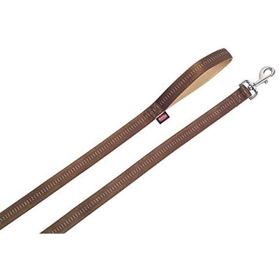 Laisse pour chien Nobby en nylon, poignée douce - 120cm, marron Laisse pour chien Nobby en nylon, poignée douce - 120cm, marron