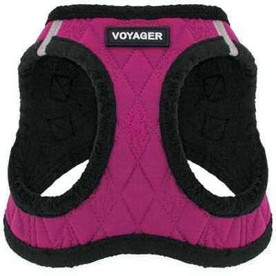 Best Pet Supplies Voyager Step-In Harnais en peluche douce pour chiens de petite et moyenne taille Peluche rose rouge, XL (tour de poitrine : 52,1 à 58,4 cm) Best Pet Supplies Voyager Step-In Harnais en peluche douce pour chiens de petite et moyenne taille Peluche rose rouge, XL (tour de poitrine : 52,1 à 58,4 cm)