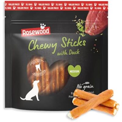 Rosewood Chewy Sticks Canard & Peau de Bœuf Sans Céréales, 500 g Rosewood Chewy Sticks Canard & Peau de Bœuf Sans Céréales, 500 g
