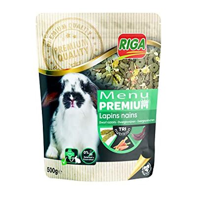 Riga Menu Premium pour Lapin Nain Mélange De Graines, Céréales, Fruits Et Légumes Concept Tri-Nutrition Fibres, Vitamines Et Minéraux Élaboré par des Vétérinaires 500 g Riga Menu Premium pour Lapin Nain Mélange De Graines, Céréales, Fruits Et Légumes Concept Tri-Nutrition Fibres, Vitamines Et Minéraux Élaboré par des Vétérinaires 500 g