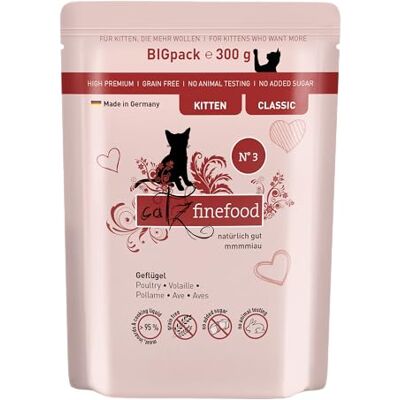 Catz finefood Kitten N° 3 Nourriture humide pour chat Nourriture fine Pour jeunes chats (6 sachets de 300 g) Catz finefood Kitten N° 3 Nourriture humide pour chat Nourriture fine Pour jeunes chats (6 sachets de 300 g)