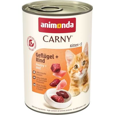 Animonda Carny Chaton Bœuf avec Volaille - Nourriture humide pour chats - 400g Animonda Carny Chaton Bœuf avec Volaille - Nourriture humide pour chats - 400g