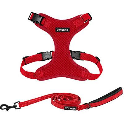 Best Pet Supplies Voyager Step-in Lock Ensemble harnais et laisse réfléchissante pour chien avec poignée en néoprène, 1,8 m de long, convient aux chiots/chats de petite, moyenne et grande race, rouge Best Pet Supplies Voyager Step-in Lock Ensemble harnais et laisse réfléchissante pour chien avec poignée en néoprène, 1,8 m de long, convient aux chiots/chats de petite, moyenne et grande race, rouge