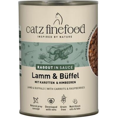 Catz finefood Ragout Lot de 6 boîtes de 380 g de nourriture humide pour chat en sauce sans céréales ni sucre avec haute teneur en viande Catz finefood Ragout Lot de 6 boîtes de 380 g de nourriture humide pour chat en sauce sans céréales ni sucre avec haute teneur en viande