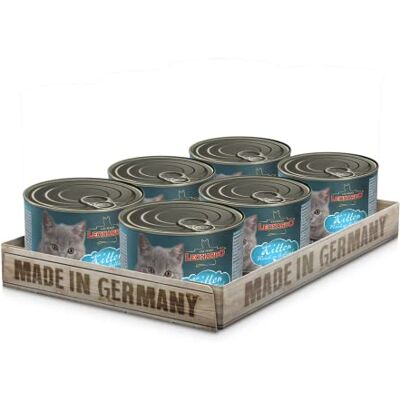 Leonardo Kitten Lot de 6 boîtes de nourriture humide sans céréales pour chatons 200 g Aliment complet avec volaille fraîche Leonardo Kitten Lot de 6 boîtes de nourriture humide sans céréales pour chatons 200 g Aliment complet avec volaille fraîche