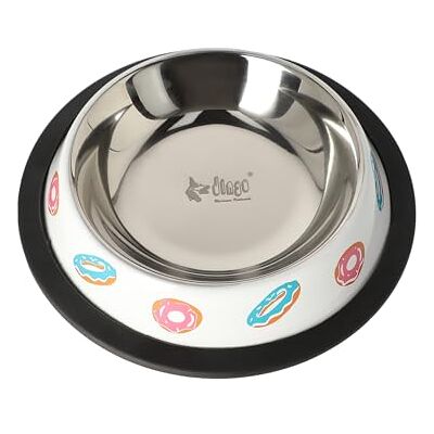 Dingo Waldemar Rutkowski Gamelle pour Chien – Métal Résistant, Antidérapante avec Base en Caoutchouc, Forme Ergonomique, Motifs Donuts, Capacité 0,48 L (Z30041) Dingo Waldemar Rutkowski Gamelle pour Chien – Métal Résistant, Antidérapante avec Base en Caoutchouc, Forme Ergonomique, Motifs Donuts, Capacité 0,48 L (Z30041)