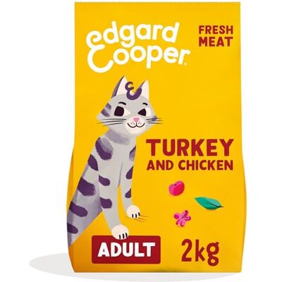 Edgard & Cooper Aliment pour Chats stérilisés ou Actifs Nourriture Chats Adultes Naturelle sans céréales 2 kg Dinde et Poulet, Facile à digérer, Alimentation Saine savoureuse et équilibrée Edgard & Cooper Aliment pour Chats stérilisés ou Actifs Nourriture Chats Adultes Naturelle sans céréales 2 kg Dinde et Poulet, Facile à digérer, Alimentation Saine savoureuse et équilibrée