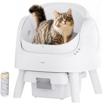 PetPivot Litière autonettoyante pour chat avec design ouvert, modes automatiques et manuels, nettoyage instantané et pelle facile, idéale pour les grands chats, convient pour les foyers de plusieurs PetPivot Litière autonettoyante pour chat avec design ouvert, modes automatiques et manuels, nettoyage instantané et pelle facile, idéale pour les grands chats, convient pour les foyers de plusieurs
