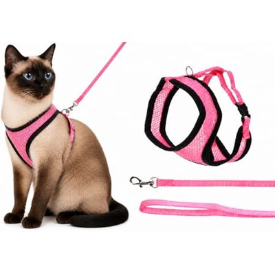 FLAMINGO Harnais pour chat avec laisse Rose 32 cm 36-48 cm 110 cm 10 mm FLAMINGO Harnais pour chat avec laisse Rose 32 cm 36-48 cm 110 cm 10 mm