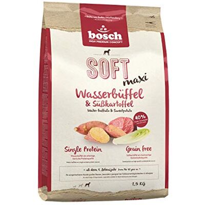 Alimentation pour chiens Bosch Buffalo d'eau & Patate douce - Maxi souple 4x2,5kg Alimentation pour chiens Bosch Buffalo d'eau & Patate douce - Maxi souple 4x2,5kg