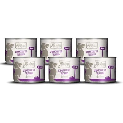 MjAMjAM Nourriture humide de qualité supérieure pour chiens – Délicieuse dinde sur de délicieuses carottes, lot de 6 (6 x 200 g), sans céréales avec beaucoup de viande MjAMjAM Nourriture humide de qualité supérieure pour chiens – Délicieuse dinde sur de délicieuses carottes, lot de 6 (6 x 200 g), sans céréales avec beaucoup de viande