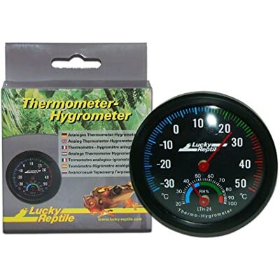 Lucky Reptile Thermomètre hygromètre noir Lucky Reptile Thermomètre hygromètre noir