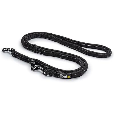 lionto Laisse de dressage réglable 3 positions pour chiens, laisse réfléchissante 200 cm, laisse de qualité pour promenades sportives, nylon résistant et mousquetons inoxydables, noire lionto Laisse de dressage réglable 3 positions pour chiens, laisse réfléchissante 200 cm, laisse de qualité pour promenades sportives, nylon résistant et mousquetons inoxydables, noire