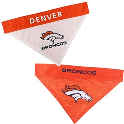 Pets First Bandana réversible NFL pour chien Denver Broncos Bandana de sport double face avec logo de l'équipe brodé de qualité supérieure Taille S/M 2 tailles et 32 équipes NFL disponibles Pets First Bandana réversible NFL pour chien Denver Broncos Bandana de sport double face avec logo de l'équipe brodé de qualité supérieure Taille S/M 2 tailles et 32 équipes NFL disponibles