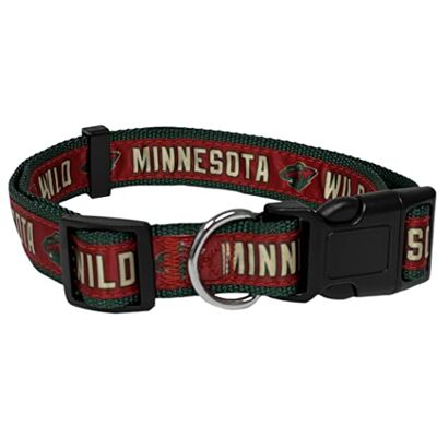 Pets First Collier sauvage NHL Minnesota pour chiens et chats, taille L. Réglable, mignon et élégant. Le collier ultime pour fan de hockey Pets First Collier sauvage NHL Minnesota pour chiens et chats, taille L. Réglable, mignon et élégant. Le collier ultime pour fan de hockey
