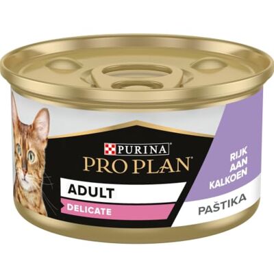 Pro Plan PURINA Nestle ProPlan Delicate Mousse Riche en Dinde/Boite Repas pour Chat Adulte 85 g Pack de 24 Pro Plan PURINA Nestle ProPlan Delicate Mousse Riche en Dinde/Boite Repas pour Chat Adulte 85 g Pack de 24