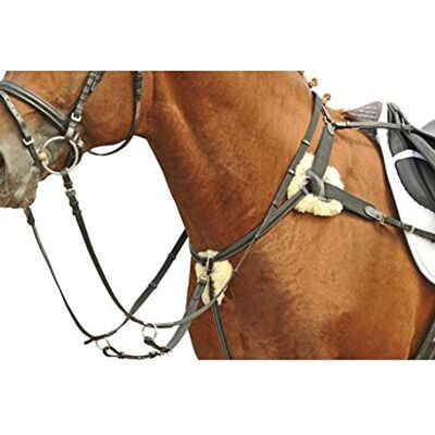 HKM 4000315427499 Horse Breastplate with Martingale Lining with Lambskin 9100 Black Thoroughbred HKM 4000315427499 Horse Breastplate with Martingale Lining with Lambskin 9100 Black Thoroughbred